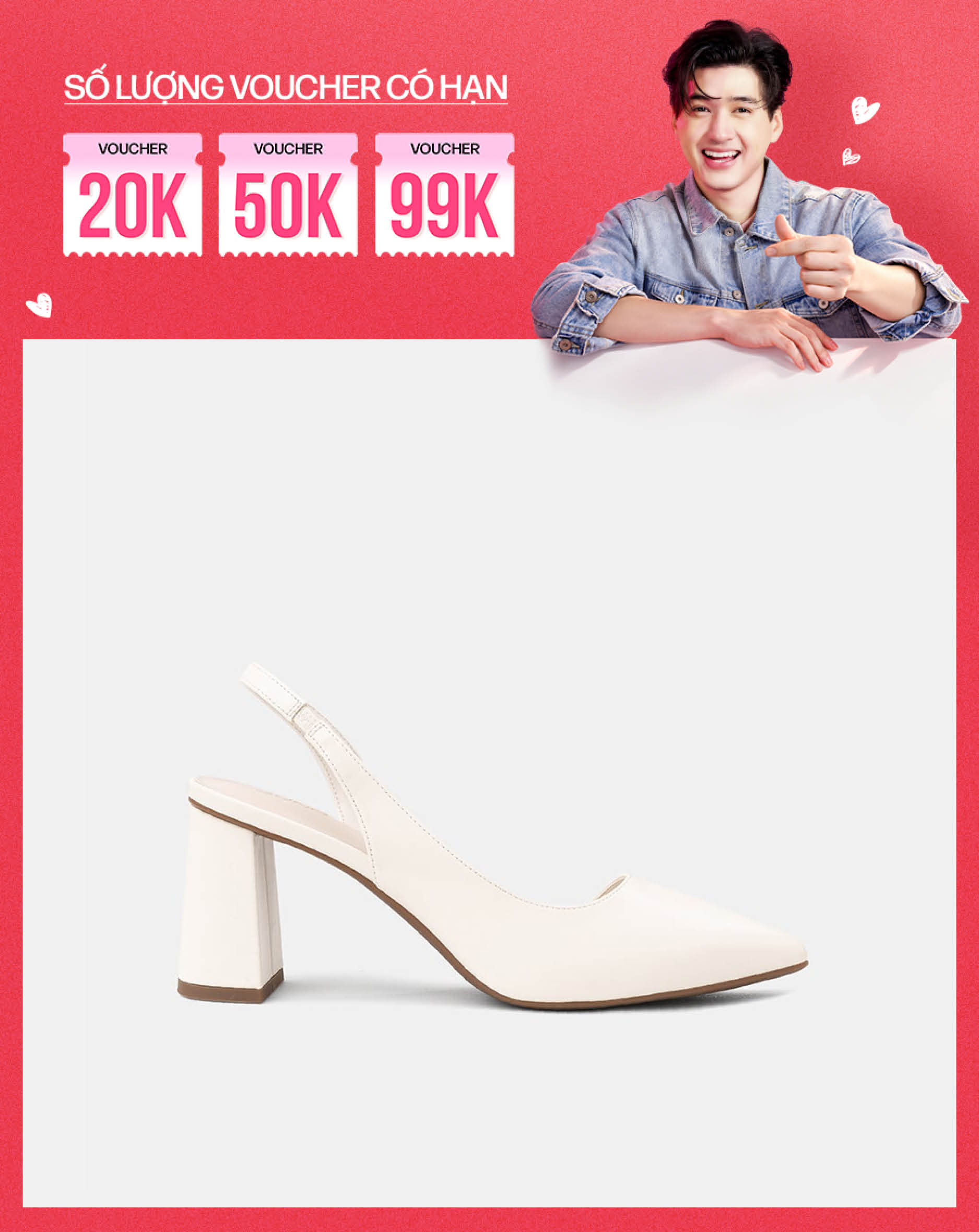 Giày Cao Gót Slingback Hở