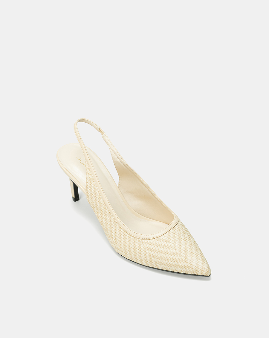 Giày Cao Gót Slingback Phối Chất Liệu Đan - Image 6
