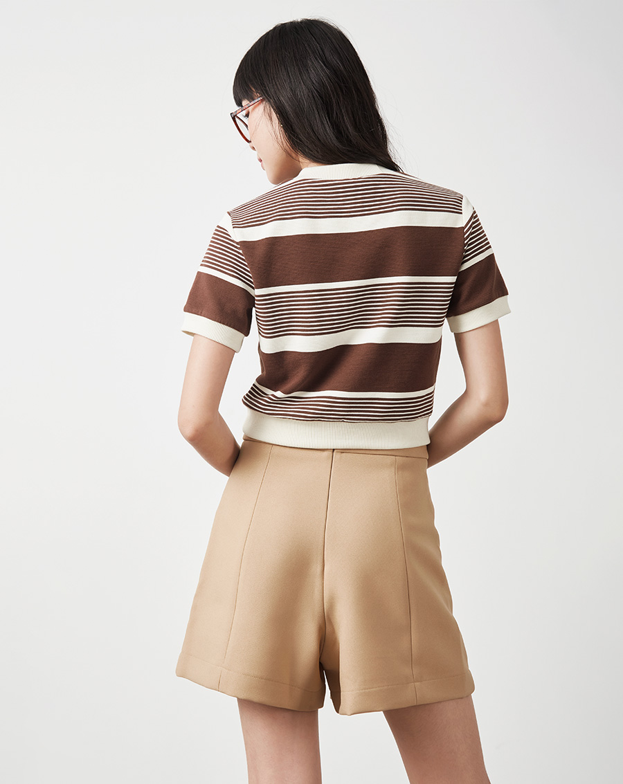 Quần short ống A phối nẹp nút - Image 3