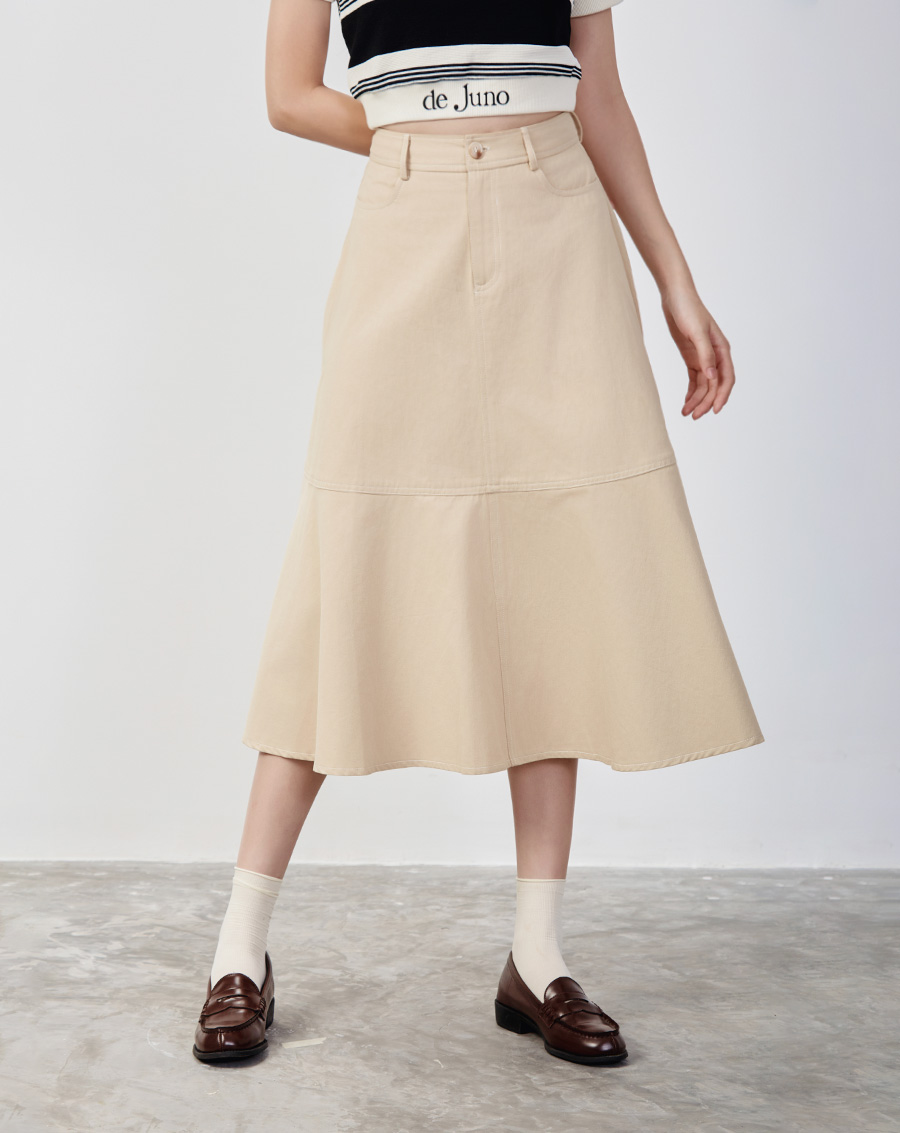 Váy midi diễu chỉ nổi - Image 3