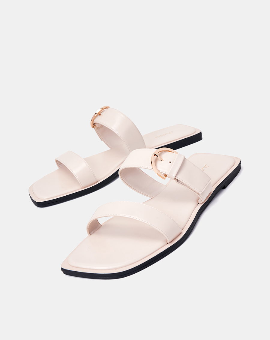 Giày Sandal Bệt Quai Ngang Phối Khóa Trang Trí - Image 5