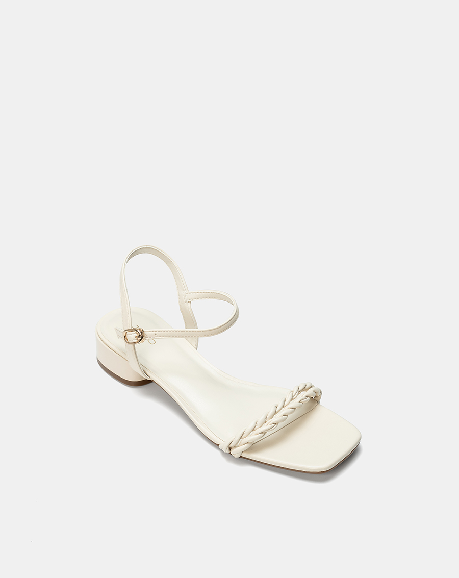 Giày Sandal Gót Thấp Phối Hai Quai Xoắn - Image 6