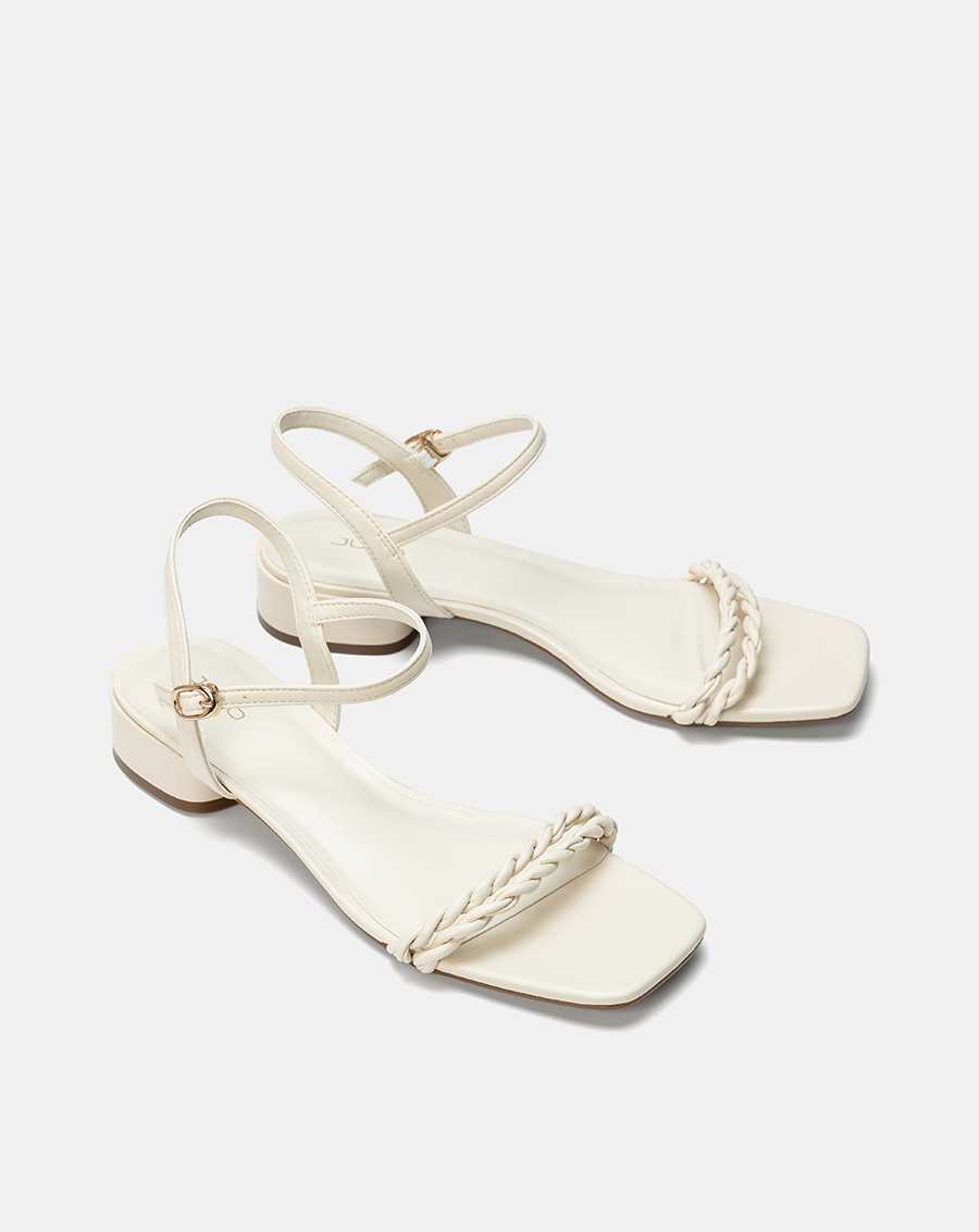 Giày Sandal Gót Thấp Phối Hai Quai Xoắn - Image 7