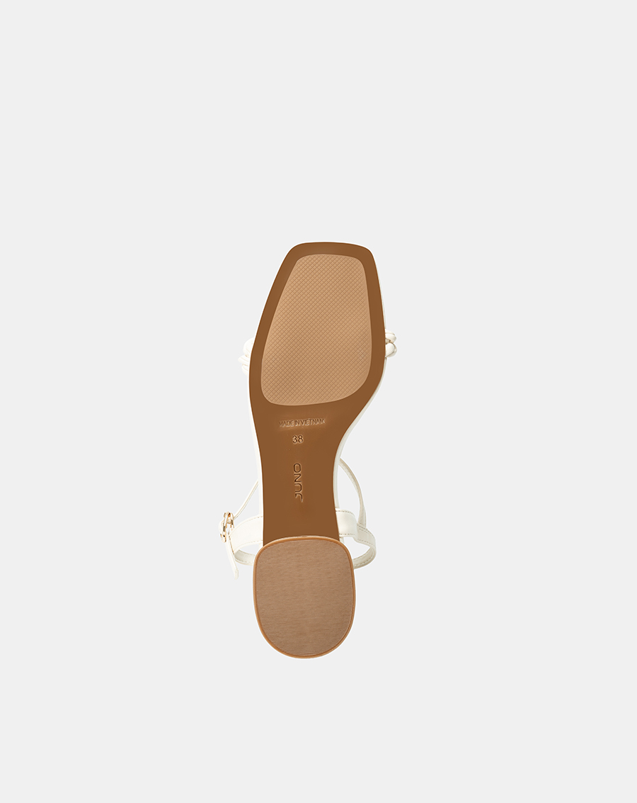 Giày Sandal Gót Thấp Phối Hai Quai Xoắn - Image 8