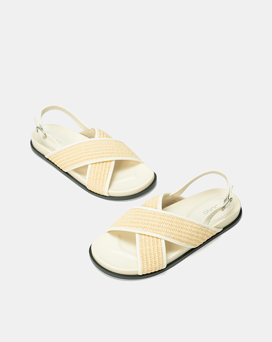 Giày Sandal Quai Chéo Phối Liệu Đan Lát - Image 4