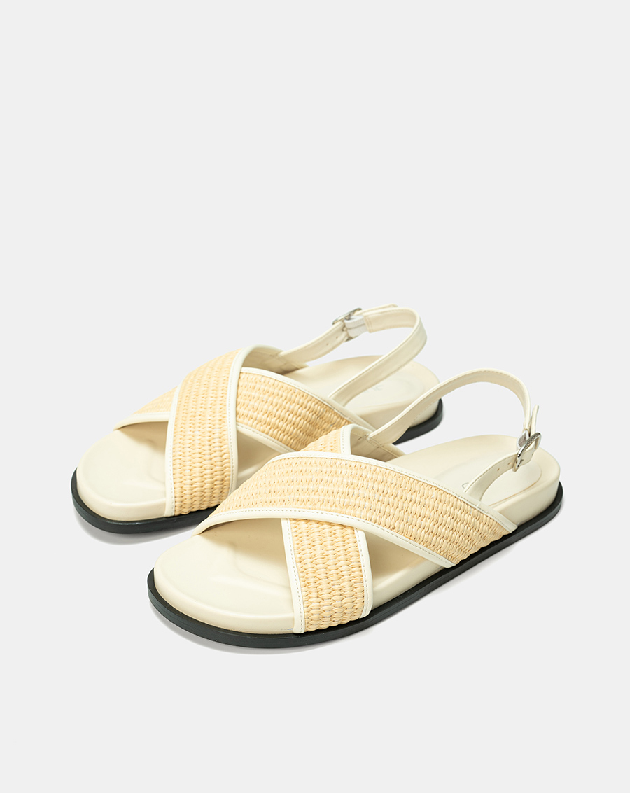 Giày Sandal Quai Chéo Phối Liệu Đan Lát - Image 5