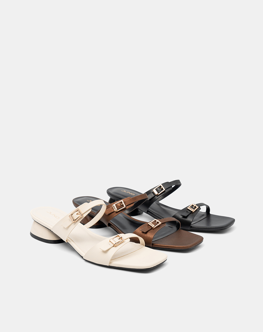 Giày Sandal Hai Quai Ngang Đính Buckle - Image 4
