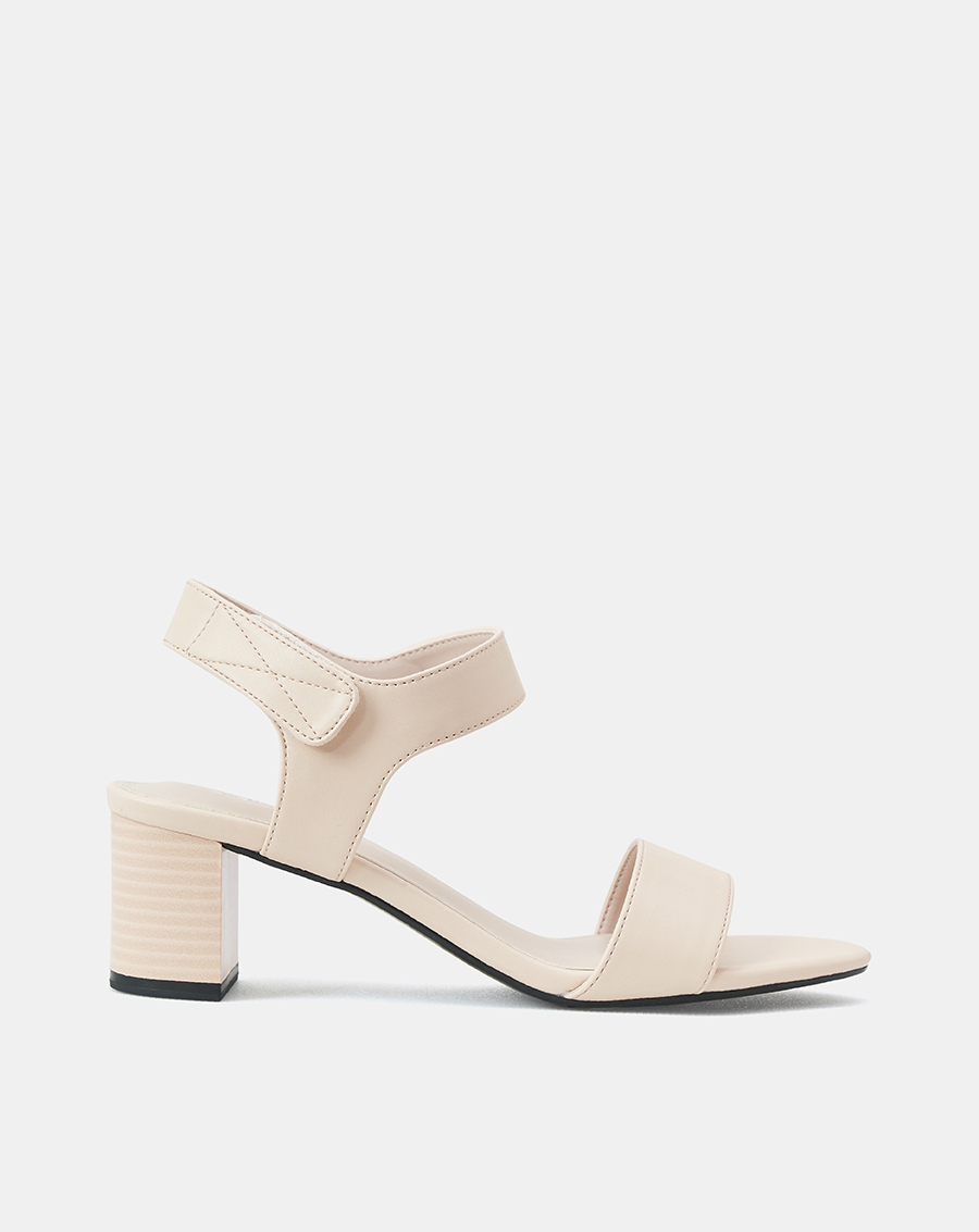 Giày Sandal Gót Vuông Quai Xé Dán