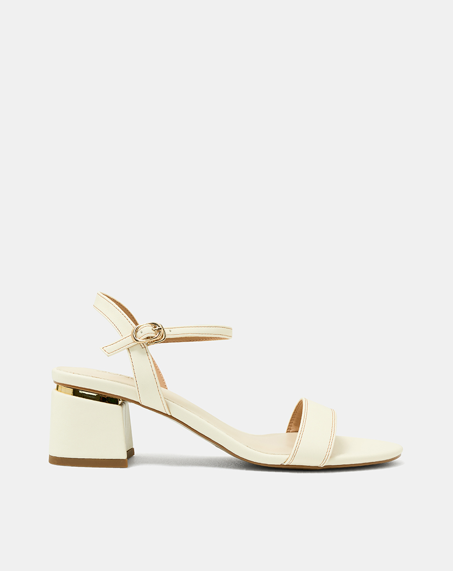 Giày Sandal Gót Vuông Quai Ngang Bản Lớn Quai Cổ Chân