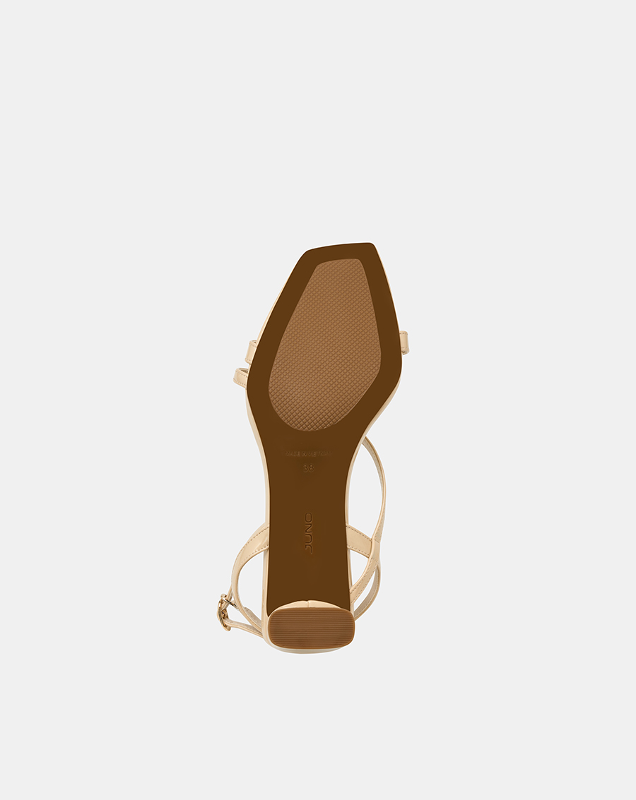 Giày Sandal Gót Vuông Quai Mảnh Phối Nơ Quai Cổ Chân - Image 8