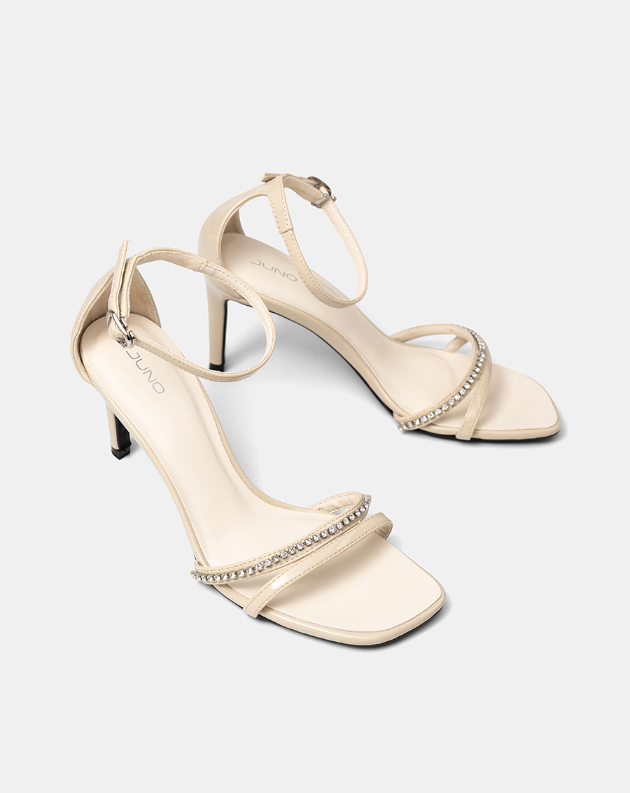 Giày Sandal Sandal Cao Gót Quai Đính Đá - Image 7