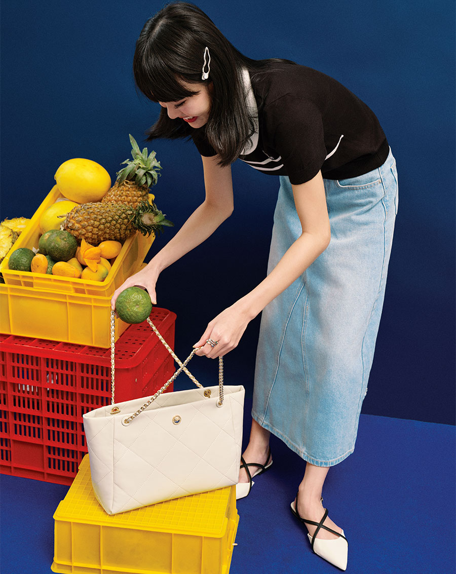 Túi Xách Lớn Tote Phối Khoá Trang Trí - Image 3