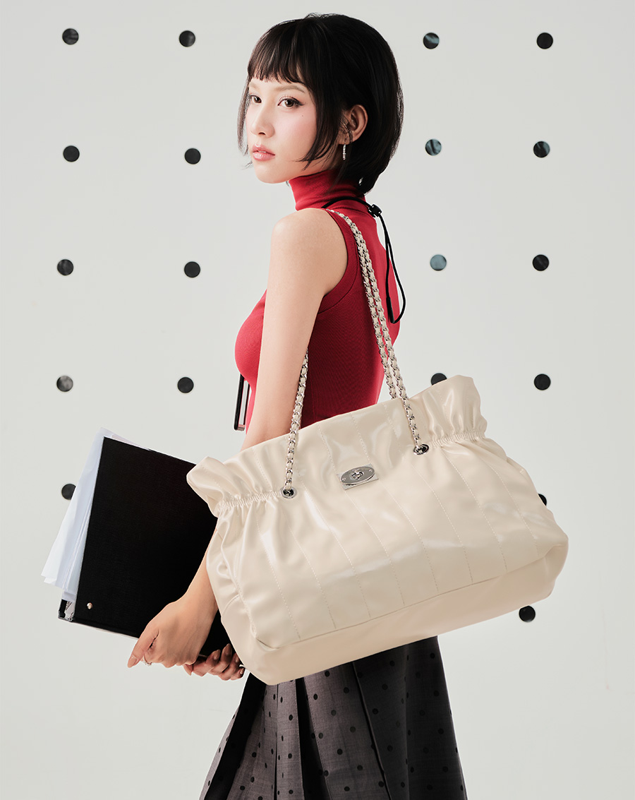 Túi Xách Lớn Tote Bag Form Mềm Phối Khoá - Image 2