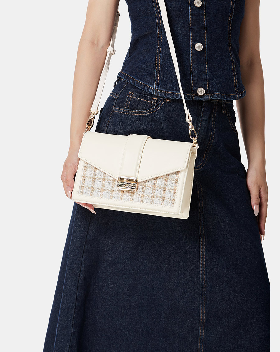 Túi Xách Nhỏ Hình Chữ Nhật Phối Tweed - Image 2