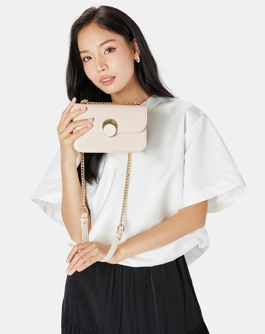Túi Xách Nhỏ Đeo Chéo Khoá Trang Trí Tròn - Image 2