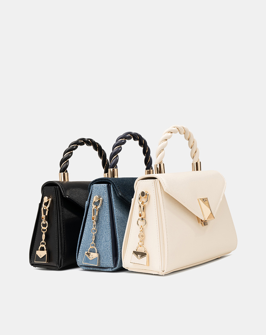 Túi Xách Nhỏ Tay Cầm Xoắn Phối Charm Trang Trí - Image 4