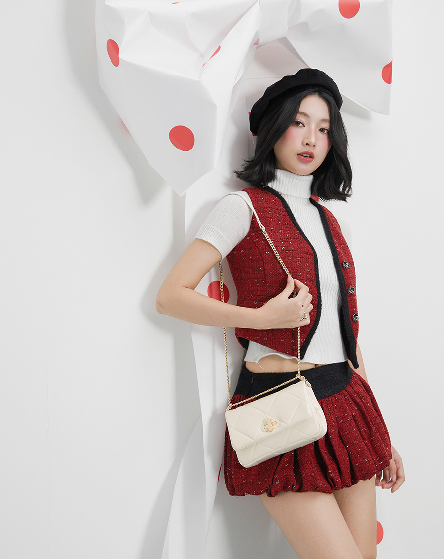 Túi Xách Nhỏ Nắp Gập Trang Trí Khoá - Image 2