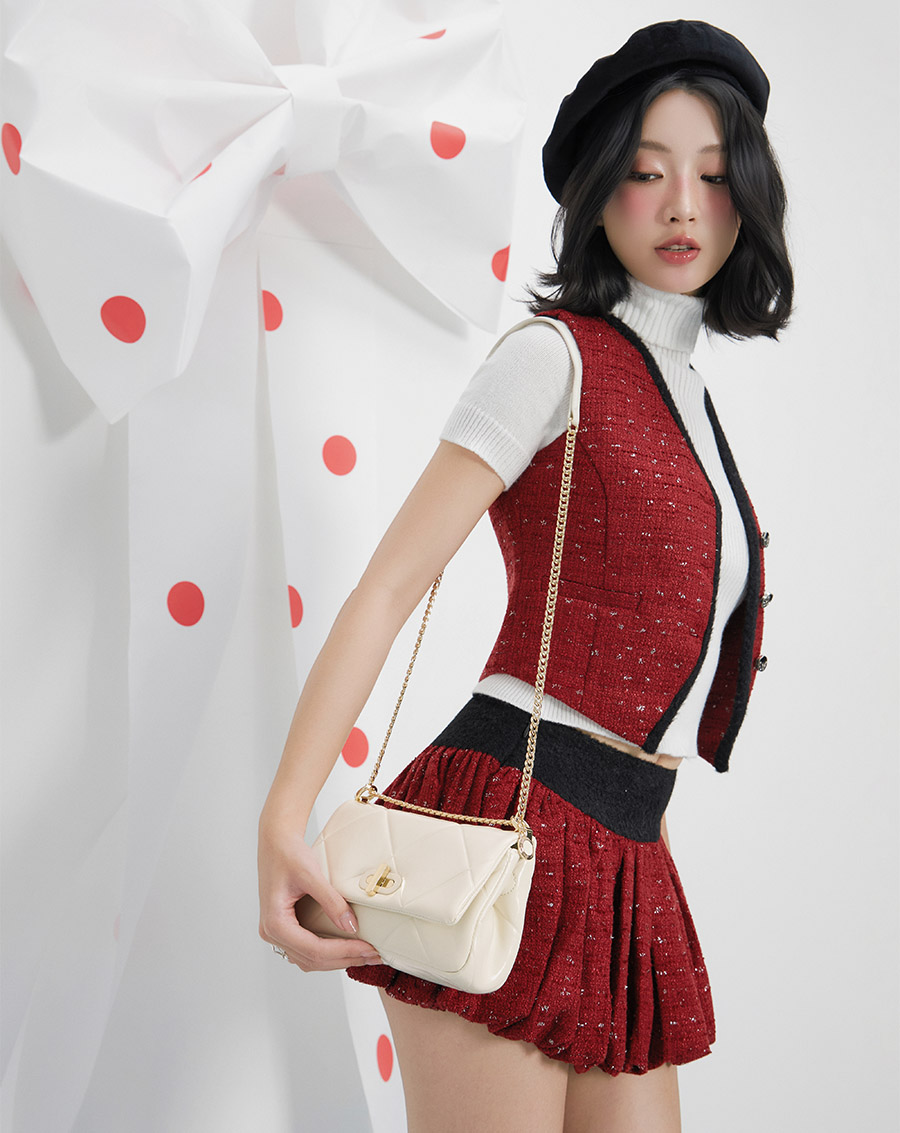 Túi Xách Nhỏ Nắp Gập Trang Trí Khoá - Image 3