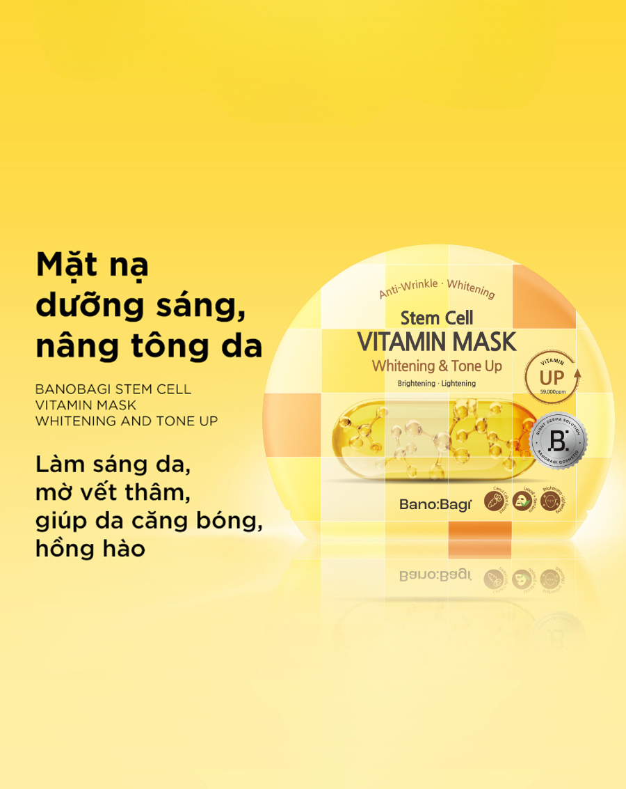 Mặt nạ Banobagi Stem Cell Vitamin Mask Whitening & Tone-Up - Image 4