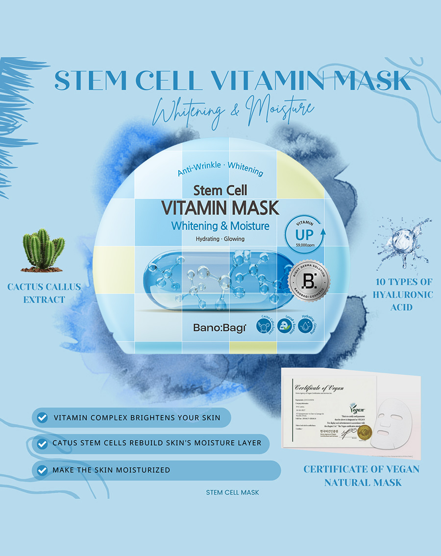 Mặt nạ Banobagi Stem Cell Vitamin Mask Whitening & Moisture - Image 4