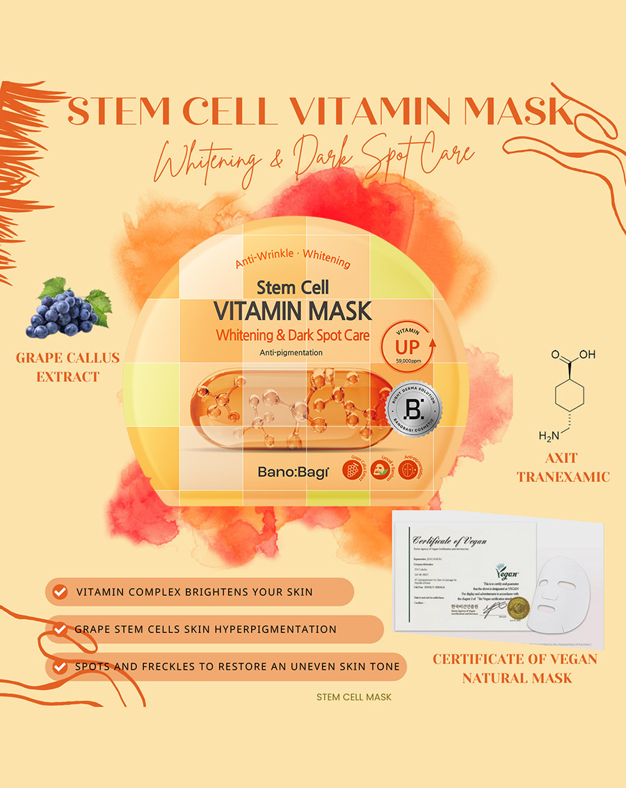 Mặt nạ Banobagi Stem Cell Vitamin Mask Whitening & Dark Spot Care MN010 - Image 3