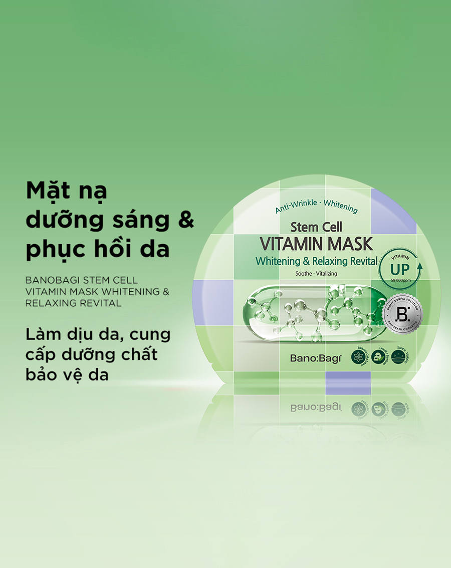 Combo 5 Mặt nạ Banobagi Stem Cell Vitamin Mask – Whitening & Relaxing Revital - Image 3