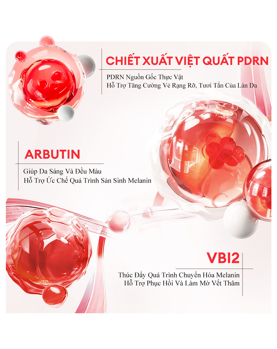 Mặt nạ Colorkey Luminous Pomegranate Pdrn Glow-Boosting Facial Mask - Hộp 10 miếng - Image 3