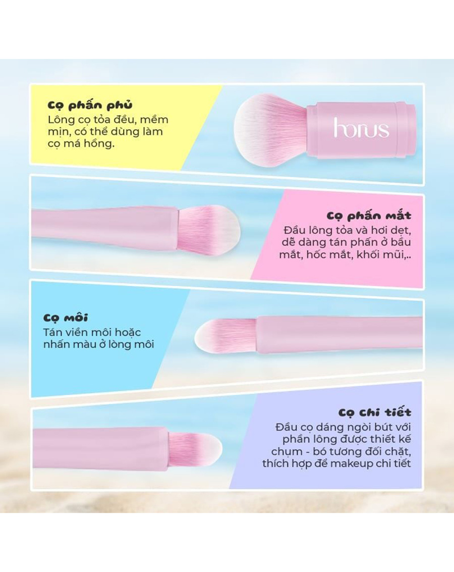 Set Cọ Trang Điểm Mini Horus Mini Brush Set - Image 4