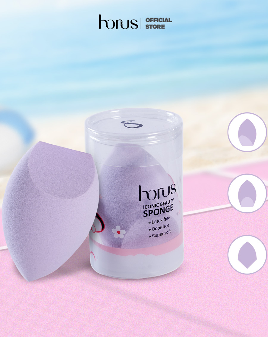 Bông Mút Trang Điểm Chuyên Dụng Horus Iconic Beauty Sponge - Tím - Image 2