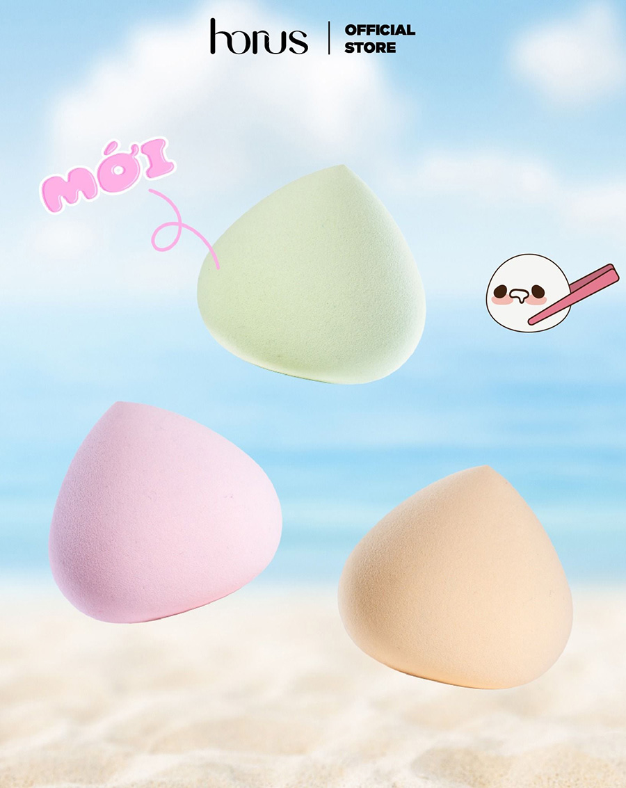 Bông Mút Trang Điểm Horus Mochi Fluffy Sponge - Peach - Image 2