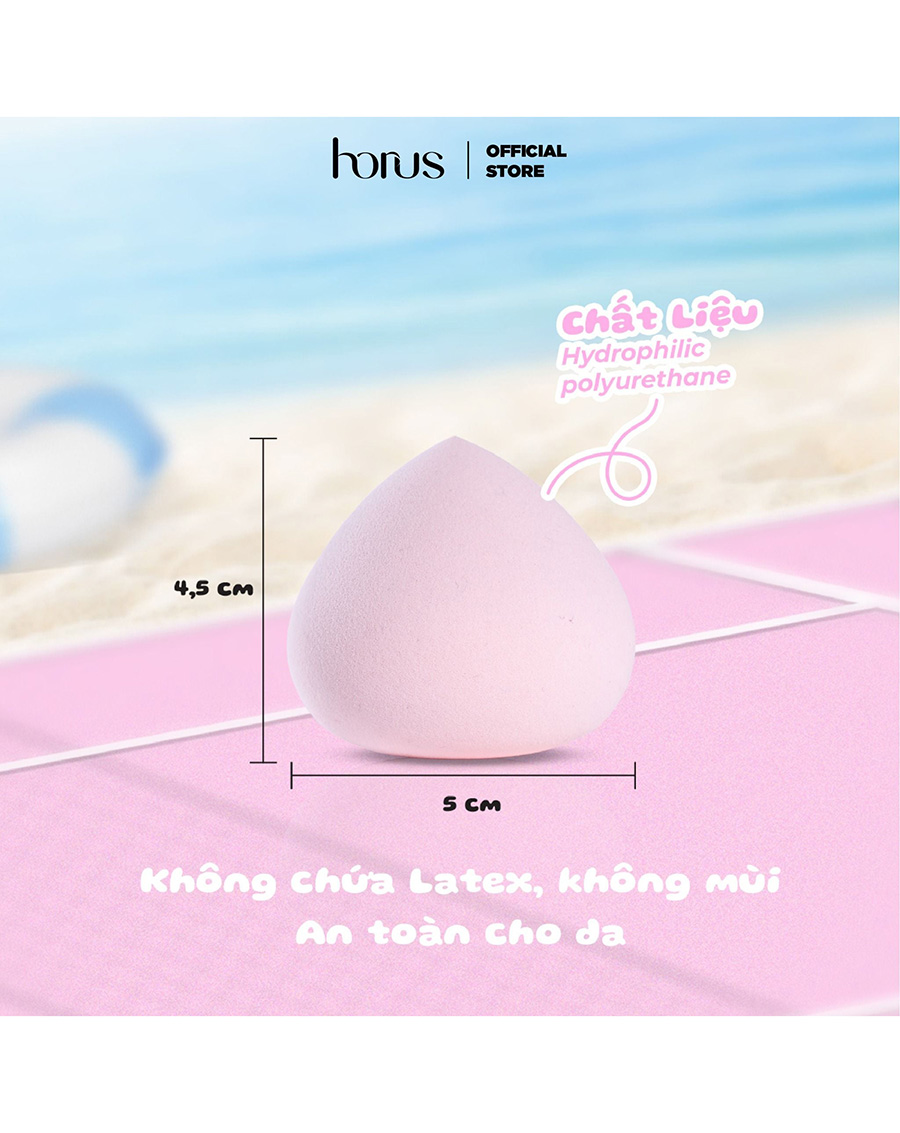 Bông Mút Trang Điểm Horus Mochi Fluffy Sponge - Peach - Image 3