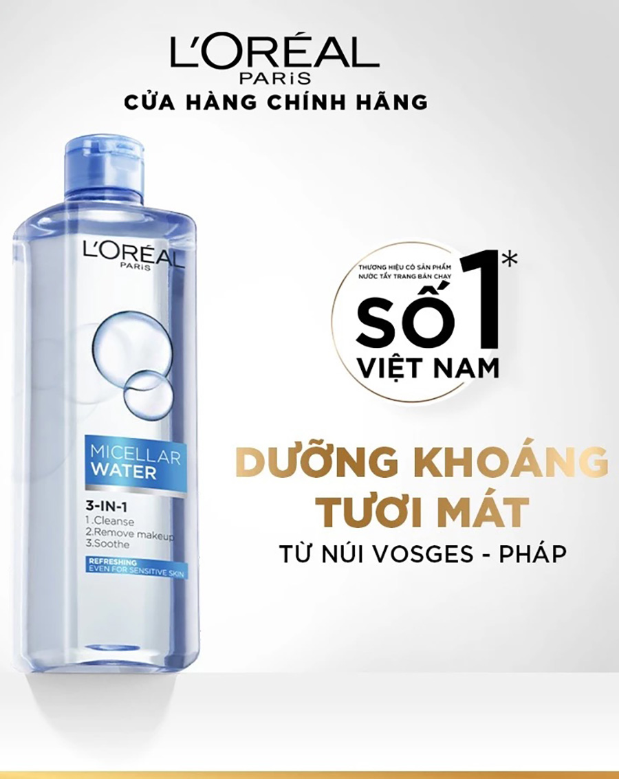Nước Tẩy Trang L'Oreal Làm Sạch Tươi Mát Da 400ml - Image 1