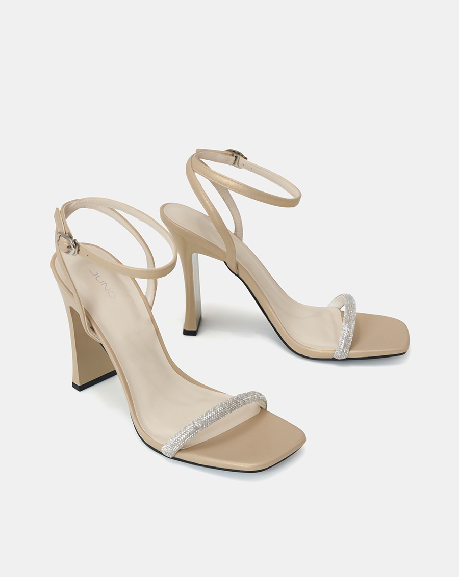 Giày Sandal Gót Thanh Phối Dây Kim Tuyến - Image 7