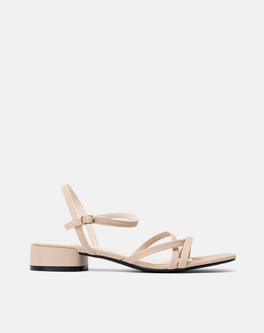 Giày Sandal Gót Thấp Quai Chéo