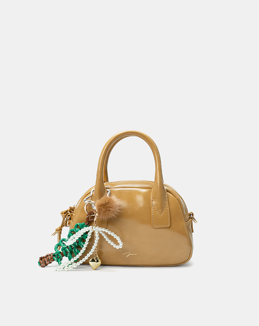 Túi Xách Nhỏ Form Bowling Phối Charm