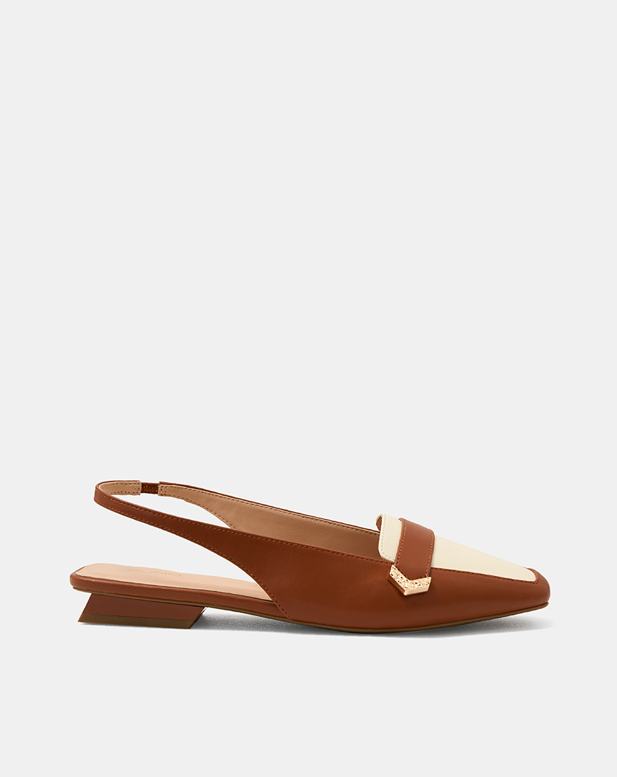 Giày Búp Bê Slingback Đế Bệt Mũi Loafer - Image 1