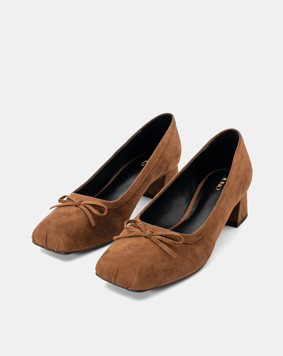 Giày Cao Gót Mũi Vuông Phối Nơ - Image 4