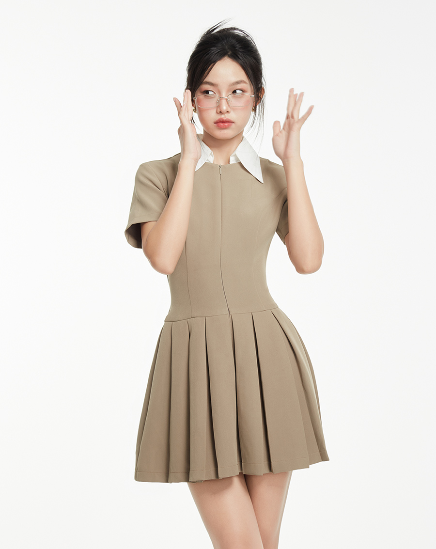Đầm Mini phối cổ sơmi - Image 1