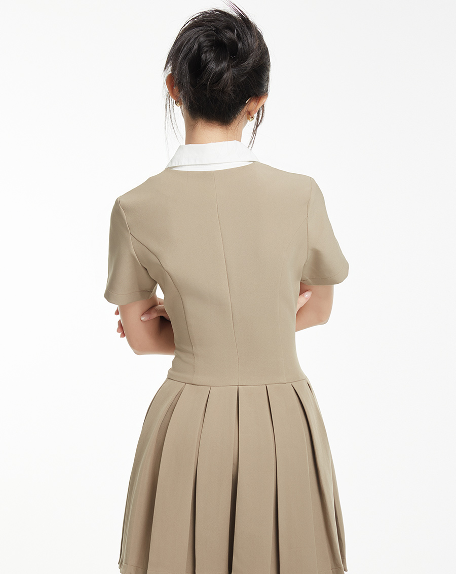 Đầm Mini phối cổ sơmi - Image 2