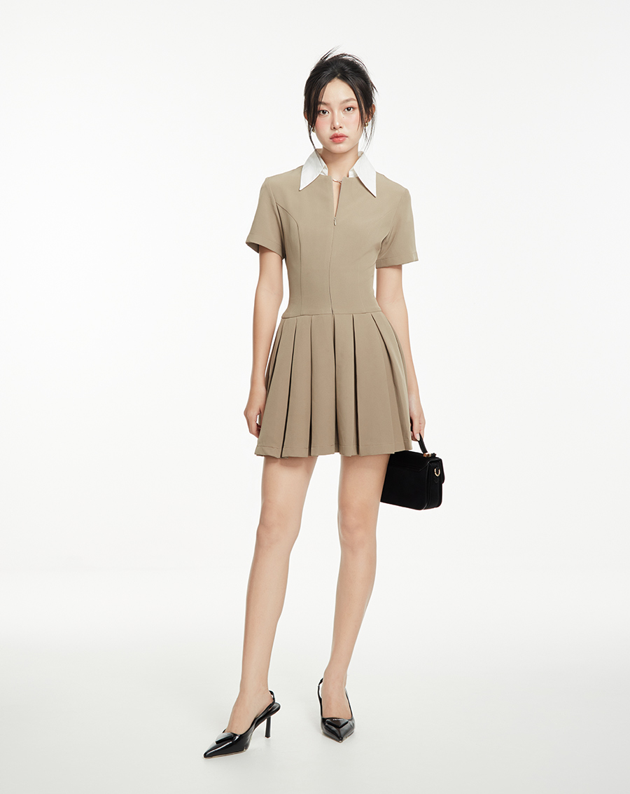 Đầm Mini phối cổ sơmi - Image 3