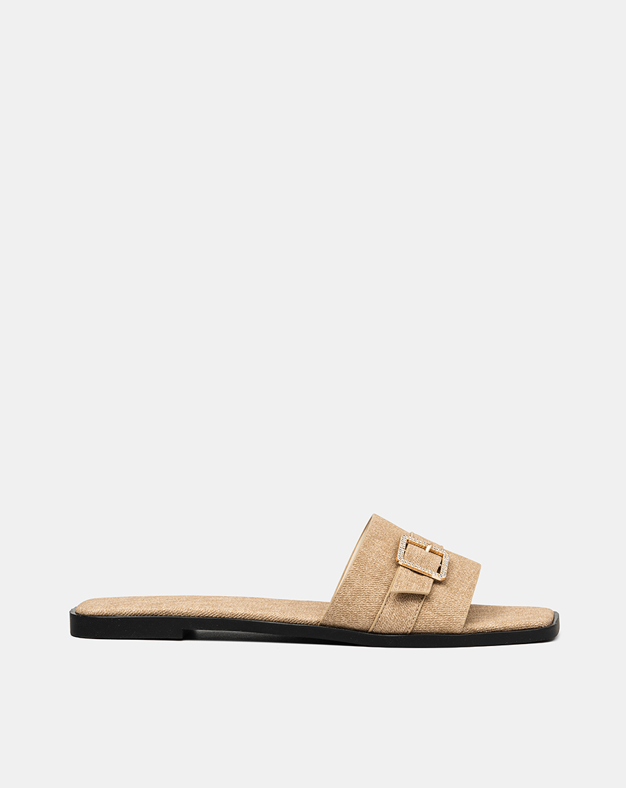 Giày Sandal Phối Quai Buckle Đính Đá