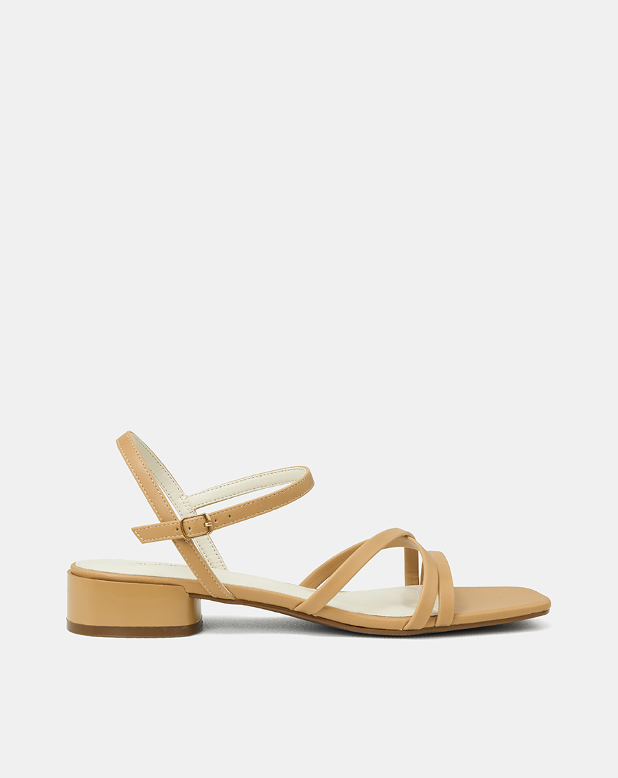 Giày Sandal Gót Thấp Quai Chéo