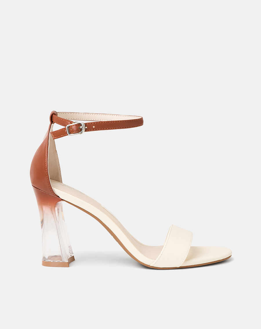 Giày Sandal Gót Trụ Quai Cổ Chân Phối Quai Ngang - Image 1