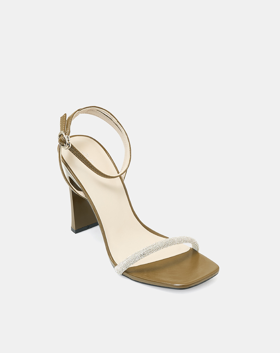 Giày Sandal Gót Thanh Phối Dây Kim Tuyến - Image 6