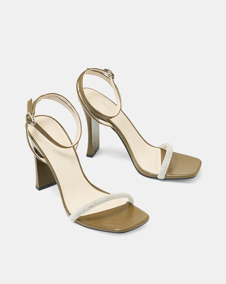 Giày Sandal Gót Thanh Phối Dây Kim Tuyến - Image 7