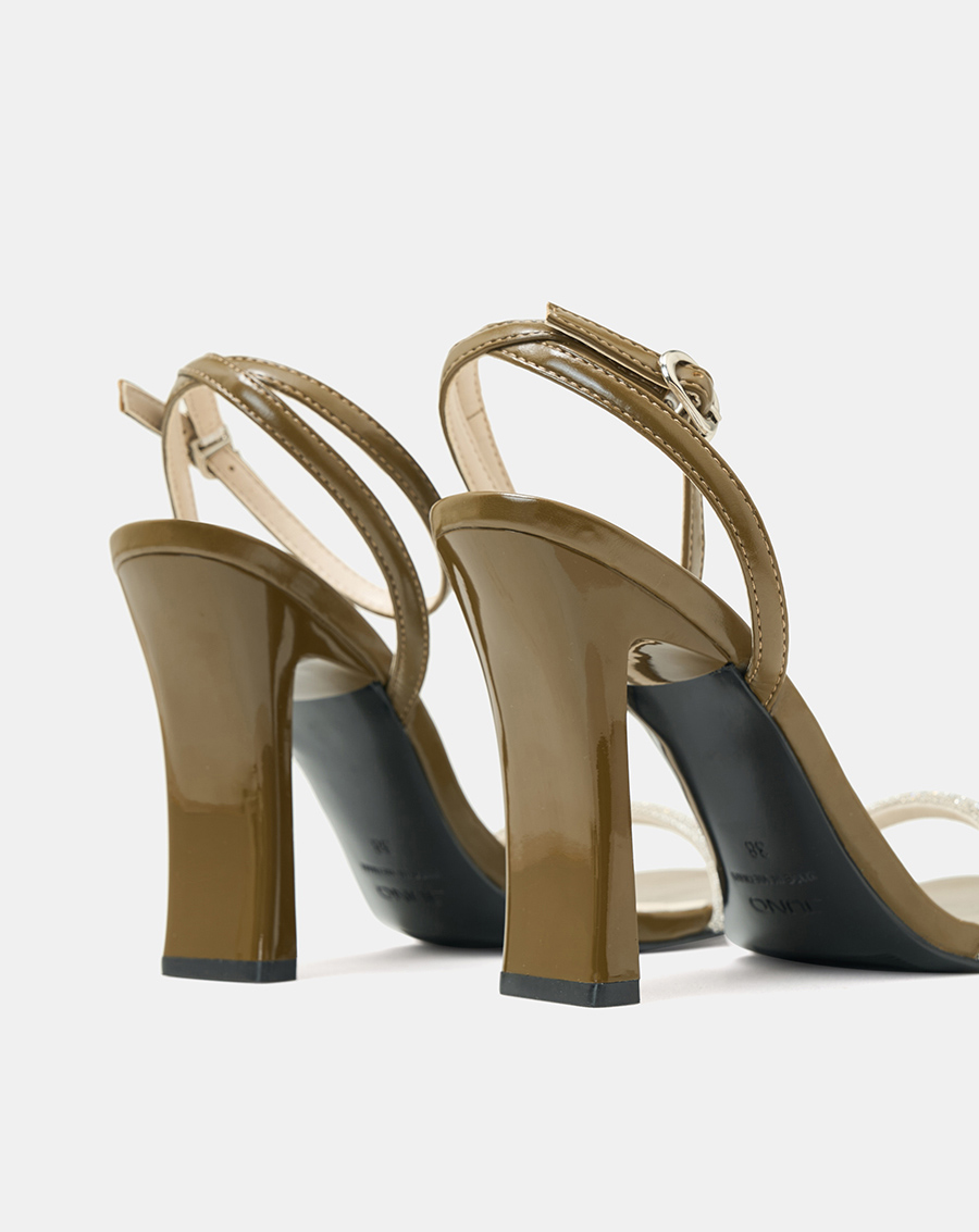 Giày Sandal Gót Thanh Phối Dây Kim Tuyến - Image 5