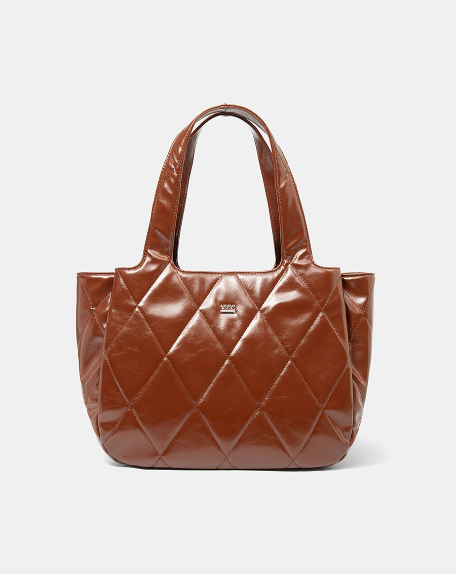 Túi Xách Lớn Tote Bag Chần Bông Hoạ Tiết Quả Trám - Image 1