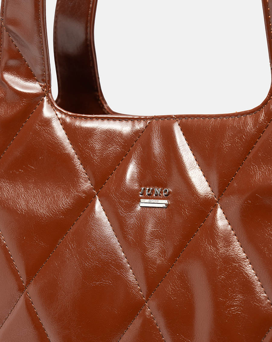 Túi Xách Lớn Tote Bag Chần Bông Hoạ Tiết Quả Trám - Image 3