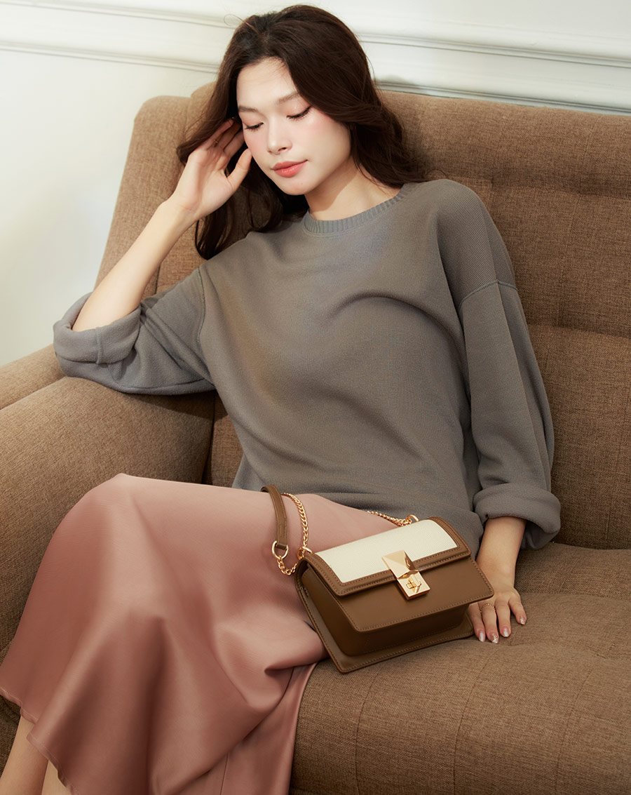 Túi Xách Nhỏ Phối Khoá Xoay - Image 3