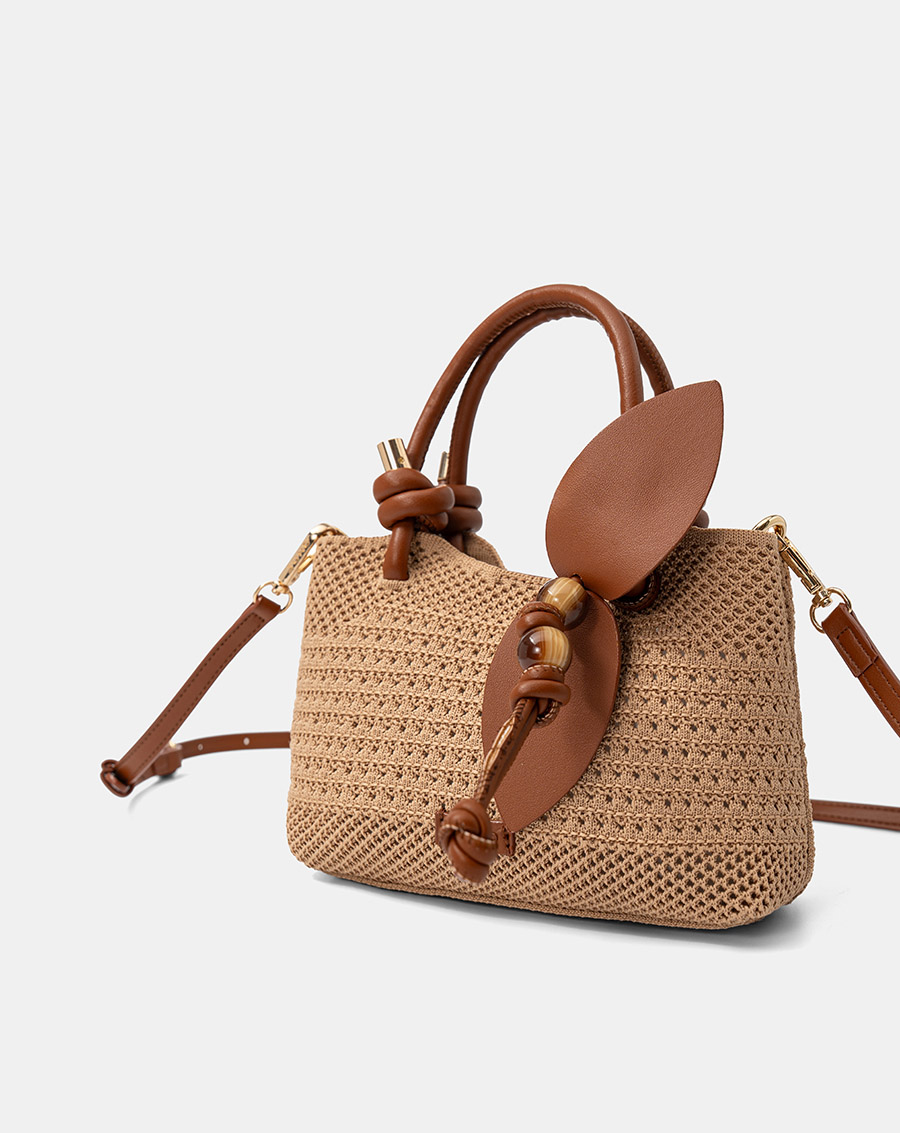 Túi Xách Nhỏ Vải Dệt Phối Charm - Image 2